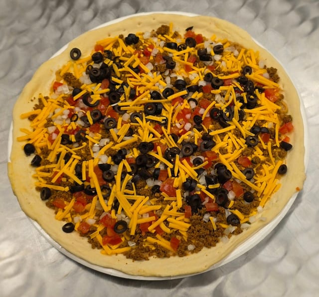 Miner's Taco Pizza.