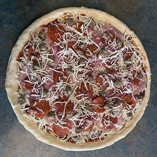 Miner's Meat Lovers Pizza.
